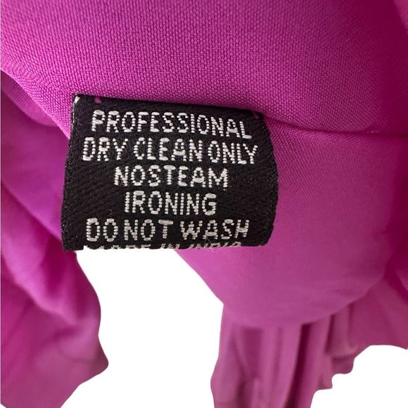 Purple Silk Mini Dress Karina Grimaldi Constance Solid Women Size XS Sm NO BELT - Picture 14 of 16